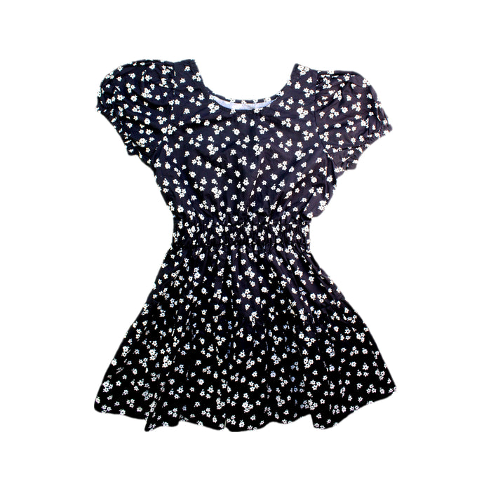 A Navy Short Sleeve Dresses from Seed in size 8Y for girl. (Back View)