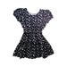 A Navy Short Sleeve Dresses from Seed in size 8Y for girl. (Back View)