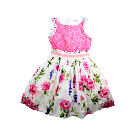 A Pink Sleeveless Dresses from Monnalisa in size 8Y for girl. (Front View)