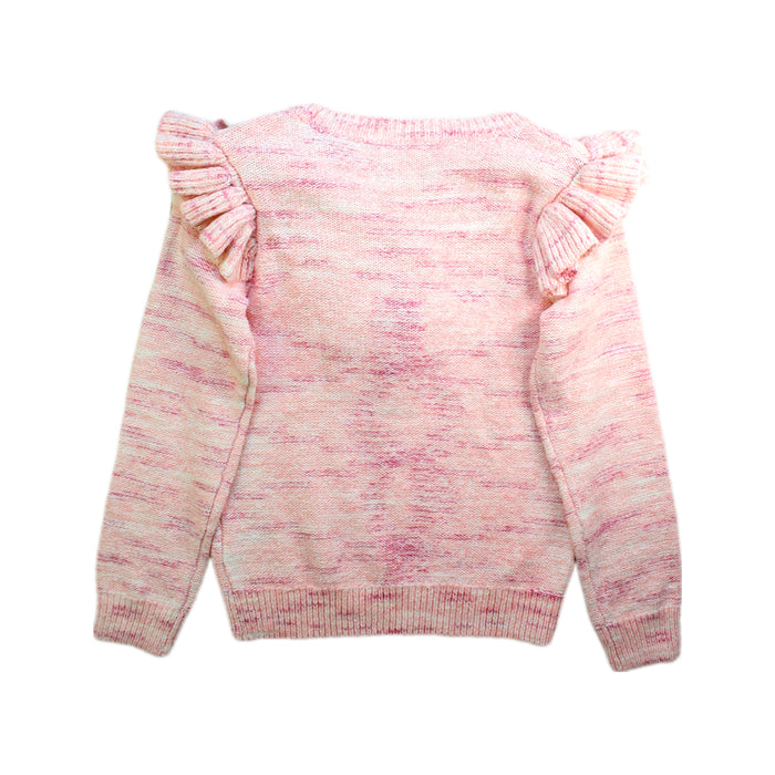 A Pink Long Sleeve Tops from Seed in size 7Y for girl. (Back View)