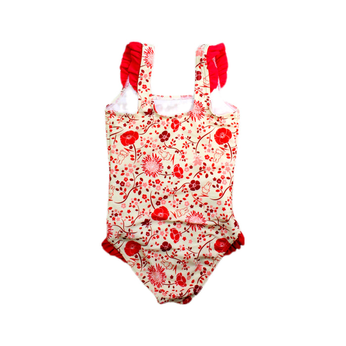 A Red Swimsuits from Speedo in size 7Y for girl. (Back View)