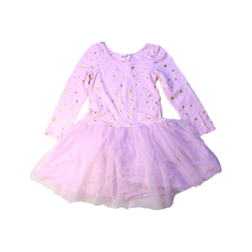 A Pink Long Sleeve Dresses from Seed in size 4T for girl. (Front View)