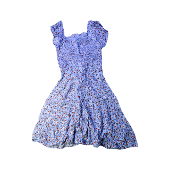 A Blue Short Sleeve Dresses from Seed in size 8Y for girl. (Back View)