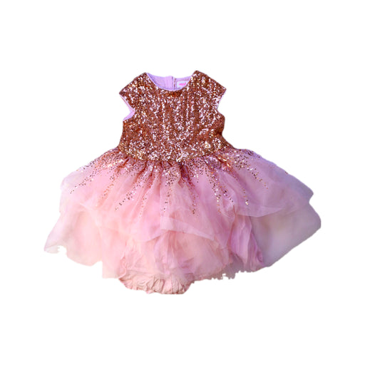A Pink Sleeveless Dresses from Seed in size 6T for girl. (Front View)