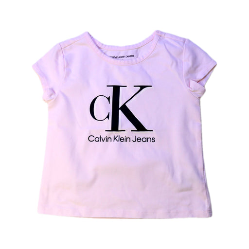 A Pink Short Sleeve T Shirts from Calvin Klein in size 3T for girl. (Front View)