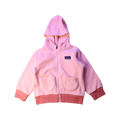 A Pink Hooded Sweatshirts from Patagonia in size 2T for girl. (Front View)