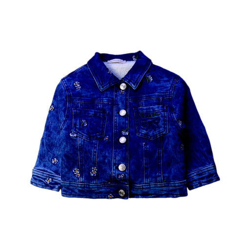 A Blue Lightweight Jackets from Monnalisa in size 2T for girl. (Front View)