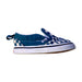 A Blue Slip Ons from Vans in size 18-24M for boy. (Front View)