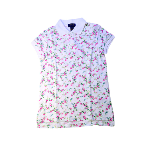 A White Short Sleeve Polos from Polo Ralph Lauren in size 8Y for girl. (Front View)