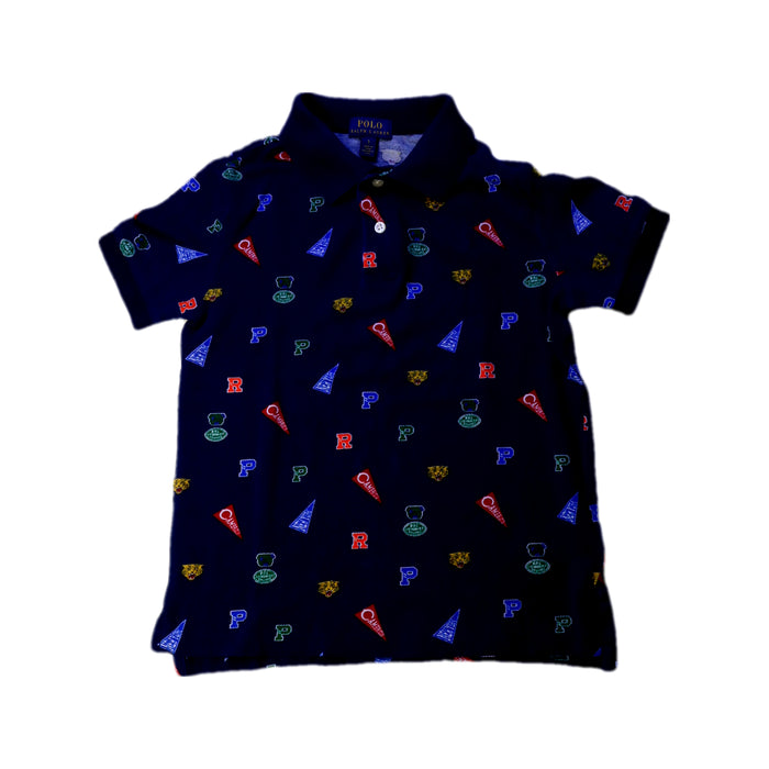 A Navy Short Sleeve Polos from Polo Ralph Lauren in size 7Y for boy. (Front View)