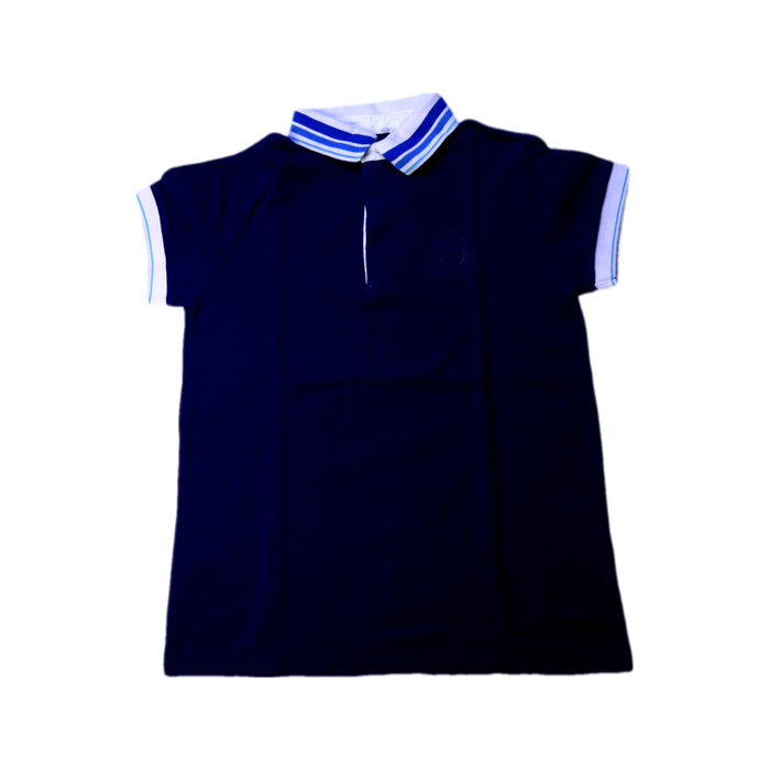 A Navy Short Sleeve Polos from Jacadi in size 10Y for boy. (Front View)