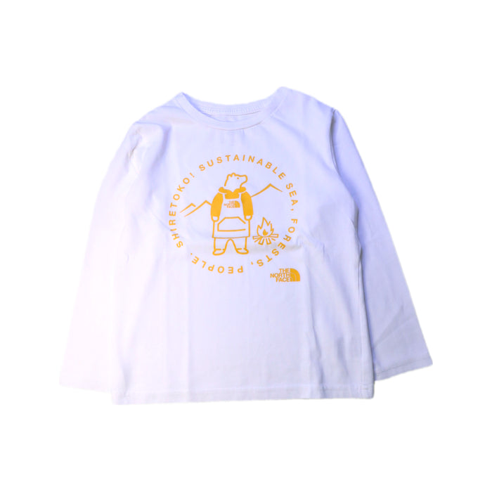 A White Long Sleeve T Shirts from The North Face in size 7Y for boy. (Front View)
