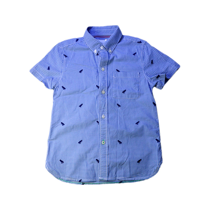 A Blue Short Sleeve Shirts from Boden in size 7Y for boy. (Front View)