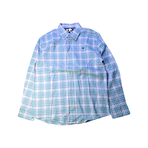 A Blue Long Sleeve Shirts from Tommy Hilfiger in size 10Y for boy. (Front View)