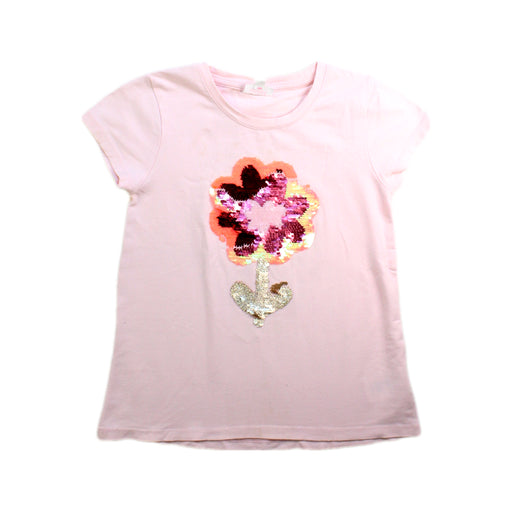 A Pink Short Sleeve Tops from Seed in size 6T for girl. (Front View)