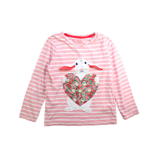 A Pink Long Sleeve Tops from Boden in size 6T for girl. (Front View)