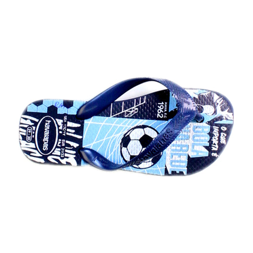 A Blue Flip Flops from Havaianas in size 6T for boy. (Front View)