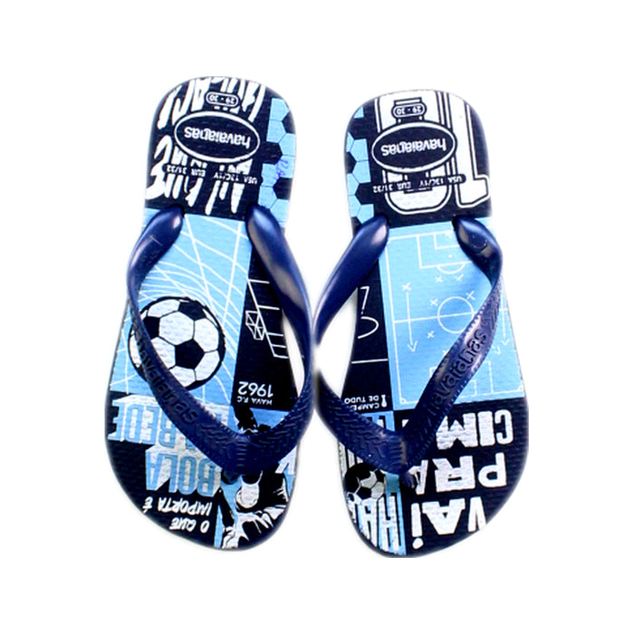 A Blue Flip Flops from Havaianas in size 6T for boy. (Back View)