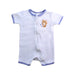 A Blue Short Sleeve Rompers from Bebe Organic in size 0-3M for boy. (Front View)
