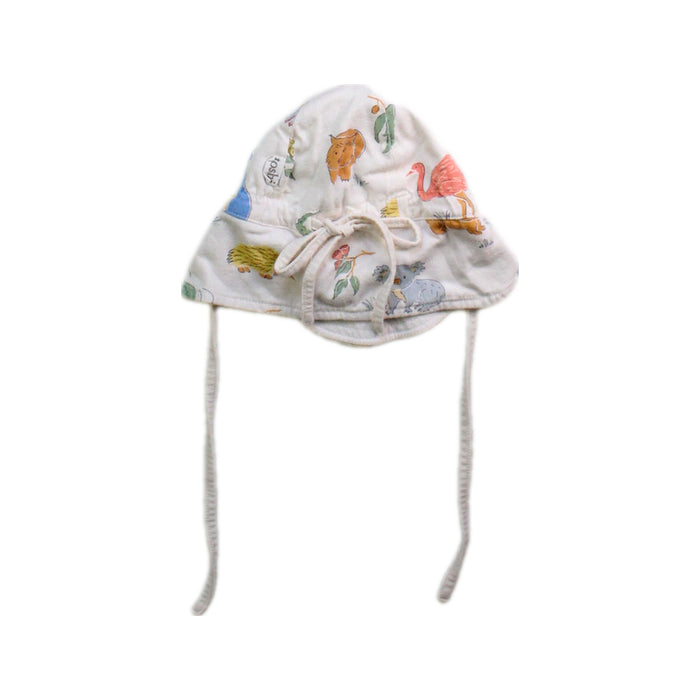 A White Sun Hats from Toshi in size 0-3M for neutral. (Back View)