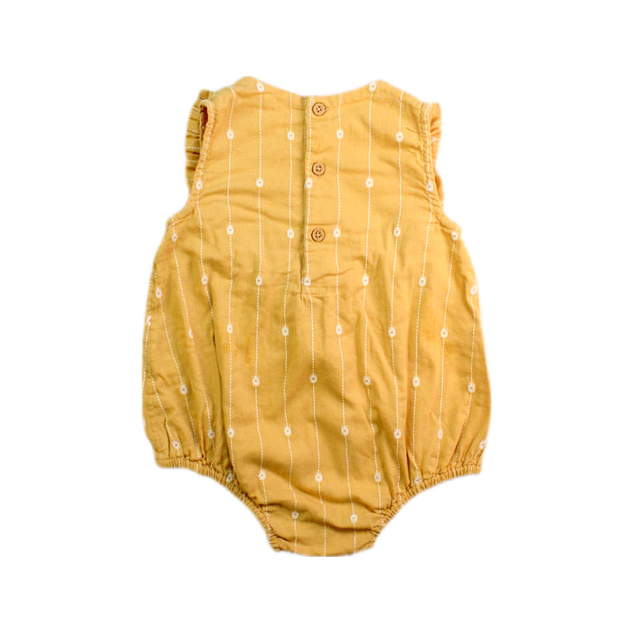 A Yellow Sleeveless Rompers from Bout'Chou in size 12-18M for girl. (Back View)