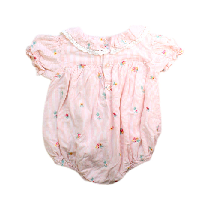 A Pink Short Sleeve Rompers from Louise Misha in size 6-12M for girl. (Back View)