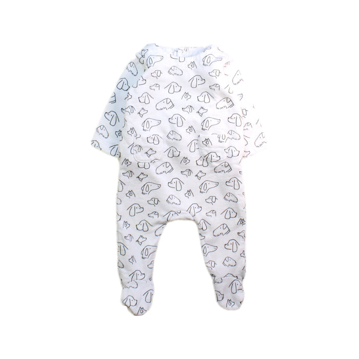 A White Onesies from Jacadi in size 0-3M for boy. (Front View)