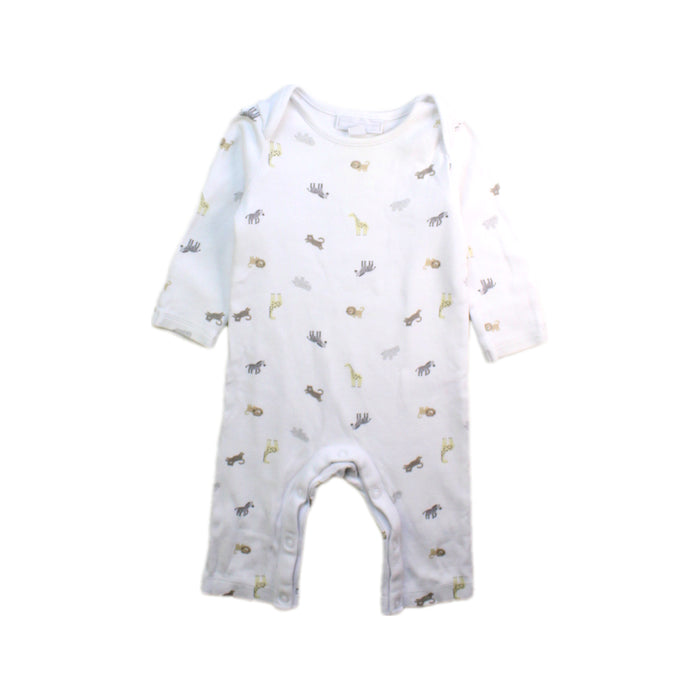 A White Long Sleeve Rompers from The Little White Company in size 3-6M for boy. (Front View)