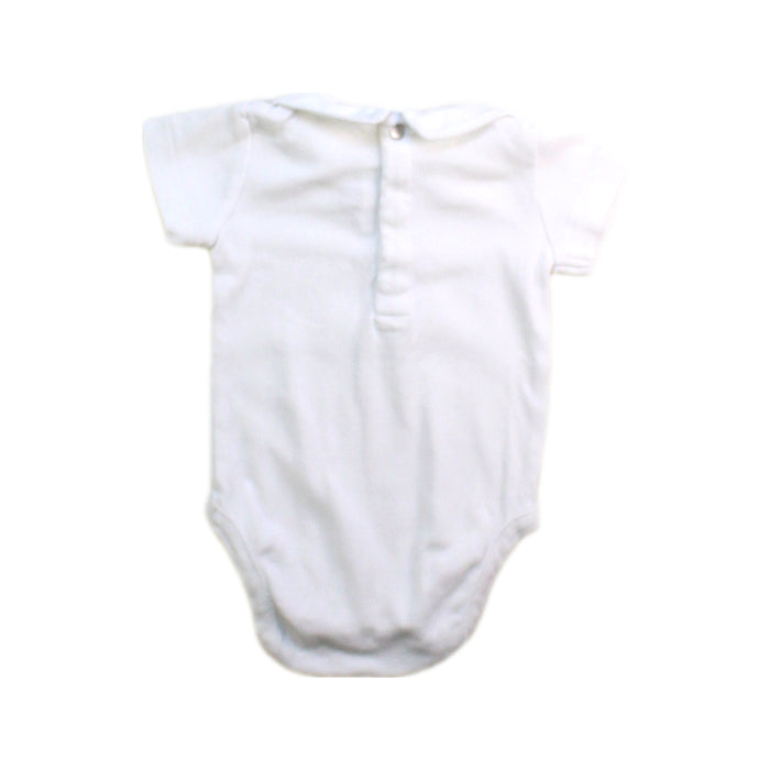 A White Short Sleeve Bodysuits from Jacadi in size 0-3M for boy. (Back View)