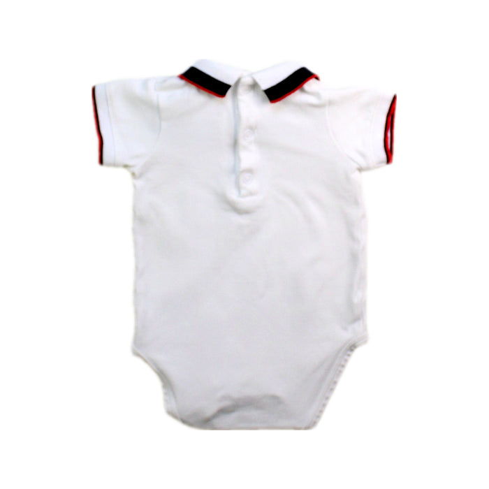 A White Short Sleeve Bodysuits from Jacadi in size 0-3M for boy. (Back View)