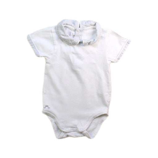 A White Short Sleeve Bodysuits from Chateau de Sable in size 0-3M for boy. (Front View)