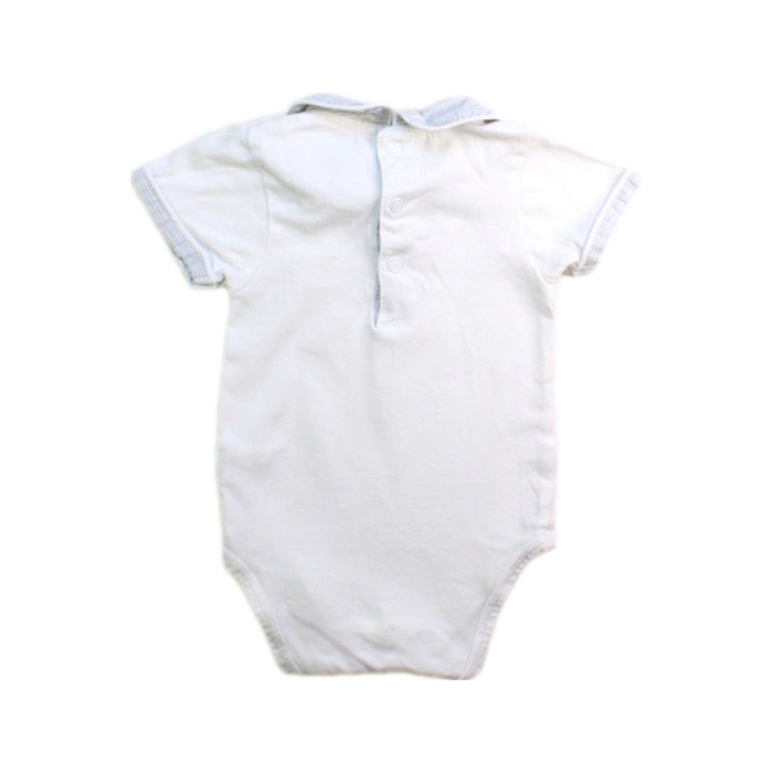 A White Short Sleeve Bodysuits from Chateau de Sable in size 0-3M for boy. (Back View)