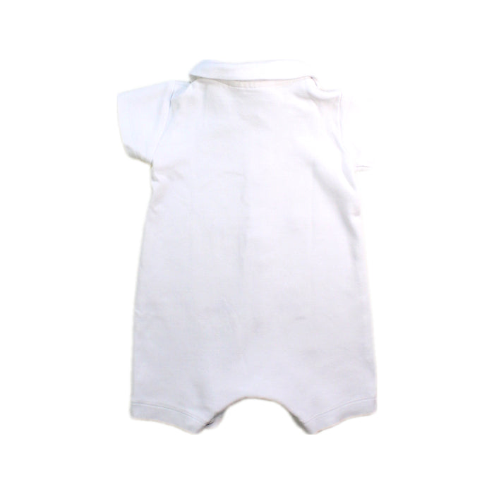 A White Short Sleeve Rompers from The Little White Company in size 0-3M for boy. (Back View)