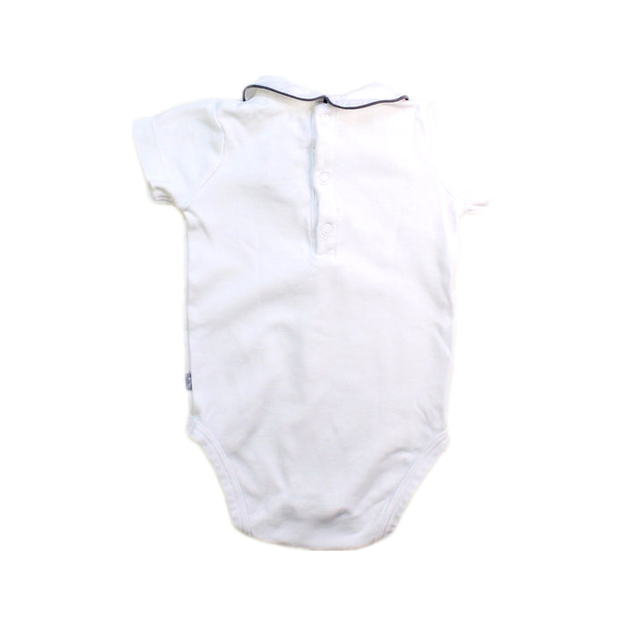 A White Short Sleeve Bodysuits from Jacadi in size 3-6M for boy. (Back View)