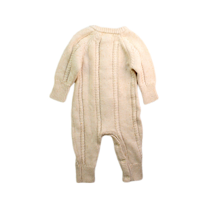 A Ivory Long Sleeve Rompers from Ziggy Lou in size Newborn for neutral. (Back View)