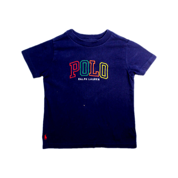 A Navy Short Sleeve T Shirts from Polo Ralph Lauren in size 2T for boy. (Front View)
