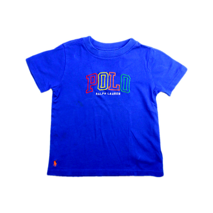A Blue Short Sleeve T Shirts from Polo Ralph Lauren in size 2T for boy. (Front View)