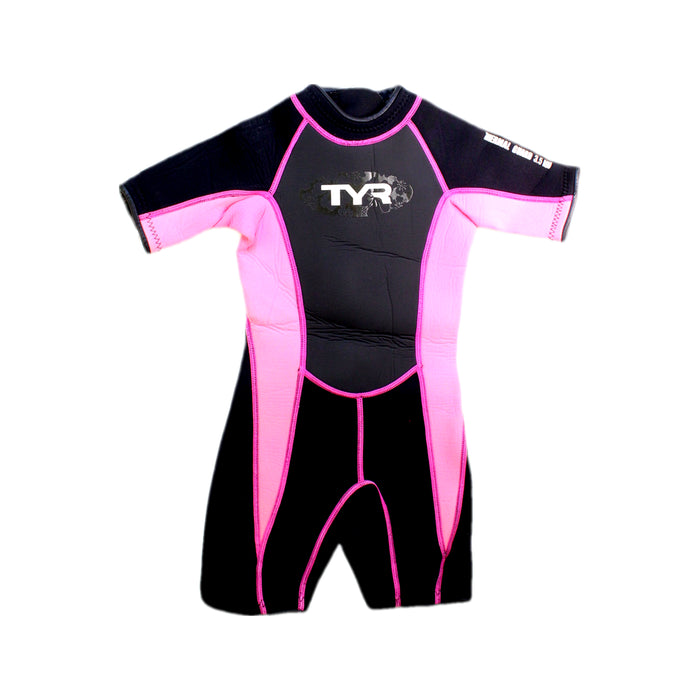 A Black Wetsuits from TYR in size 2T for girl. (Front View)