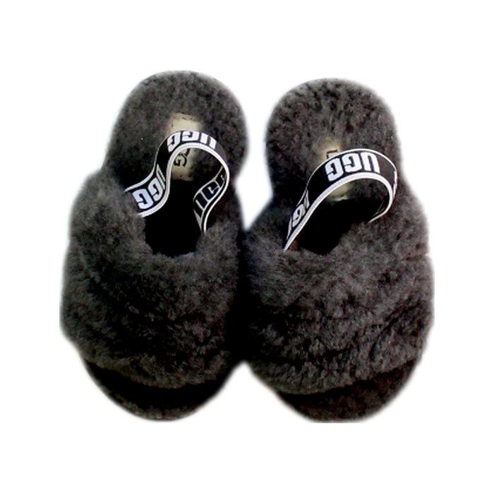 A Grey Slippers from UGG in size 3T for girl. (Back View)