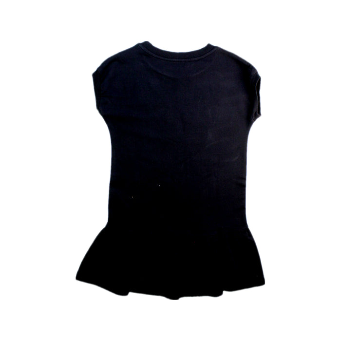 A Black Short Sleeve Dresses from Moschino in size 4T for girl. (Back View)