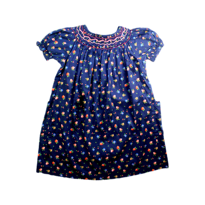 A Navy Long Sleeve Dresses from Bonpoint in size 6T for girl. (Back View)