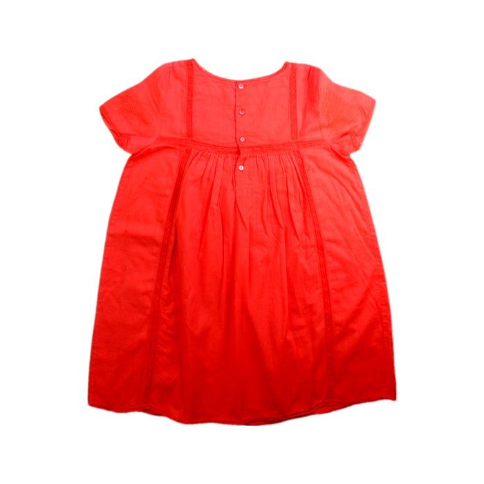 A Red Short Sleeve Dresses from Bonpoint in size 6T for girl. (Back View)