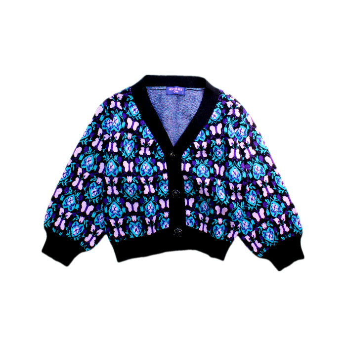 A Black Cardigans from Anna Sui in size 6T for girl. (Front View)