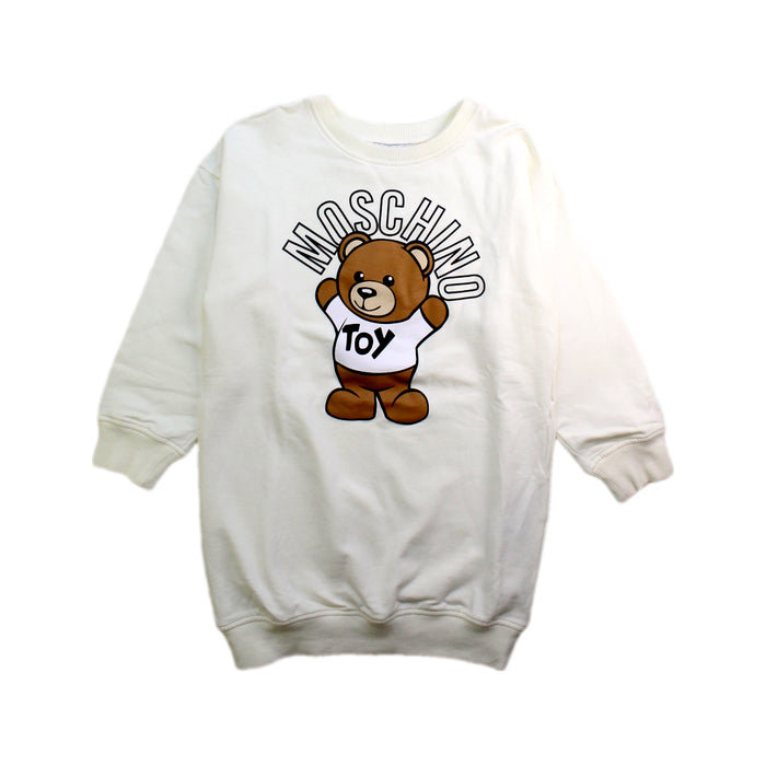 A White Sweater Dresses from Moschino in size 4T for girl. (Front View)