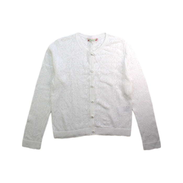 A White Cardigans from Bonpoint in size 8Y for girl. (Front View)