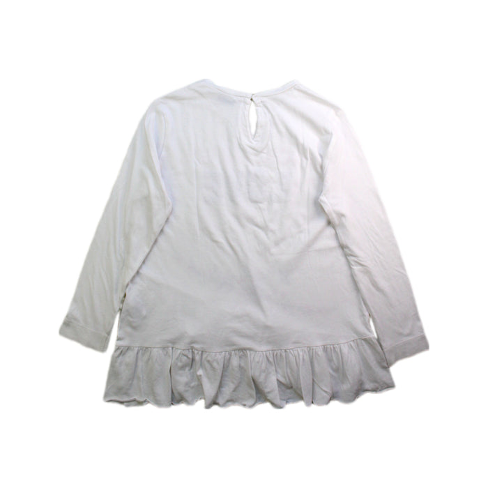 A White Long Sleeve Tops from Monnalisa in size 6T for girl. (Back View)