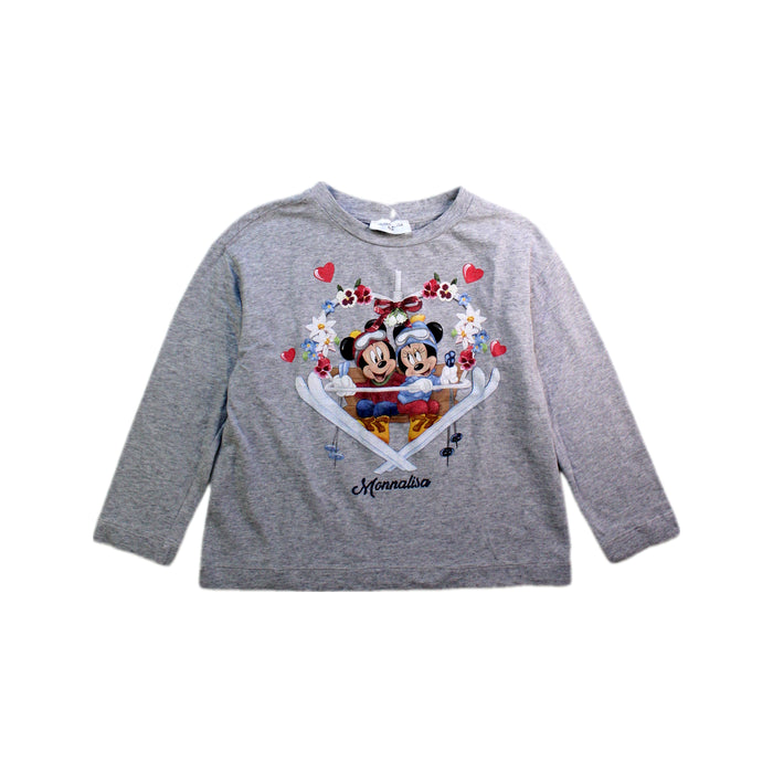 A Grey Long Sleeve Tops from Monnalisa in size 5T for girl. (Front View)