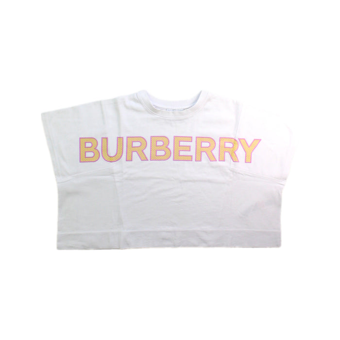 A White Short Sleeve Tops from Burberry in size 4T for girl. (Front View)