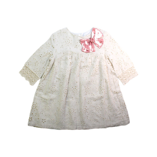 A Ivory Long Sleeve Dresses from Nanos in size 6T for girl. (Front View)