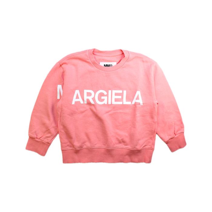 A Pink Crewneck Sweatshirts from MM6 Maison Margiela in size 4T for girl. (Front View)